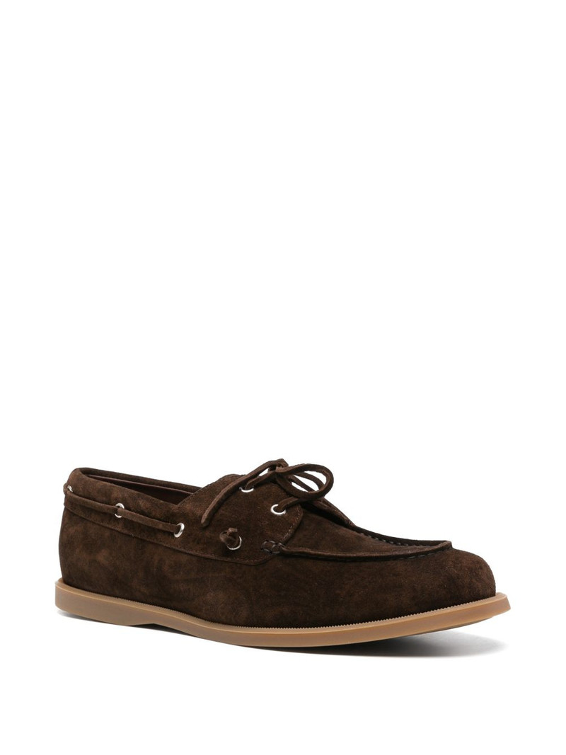 Etro lace-up suede boat shoes outlook