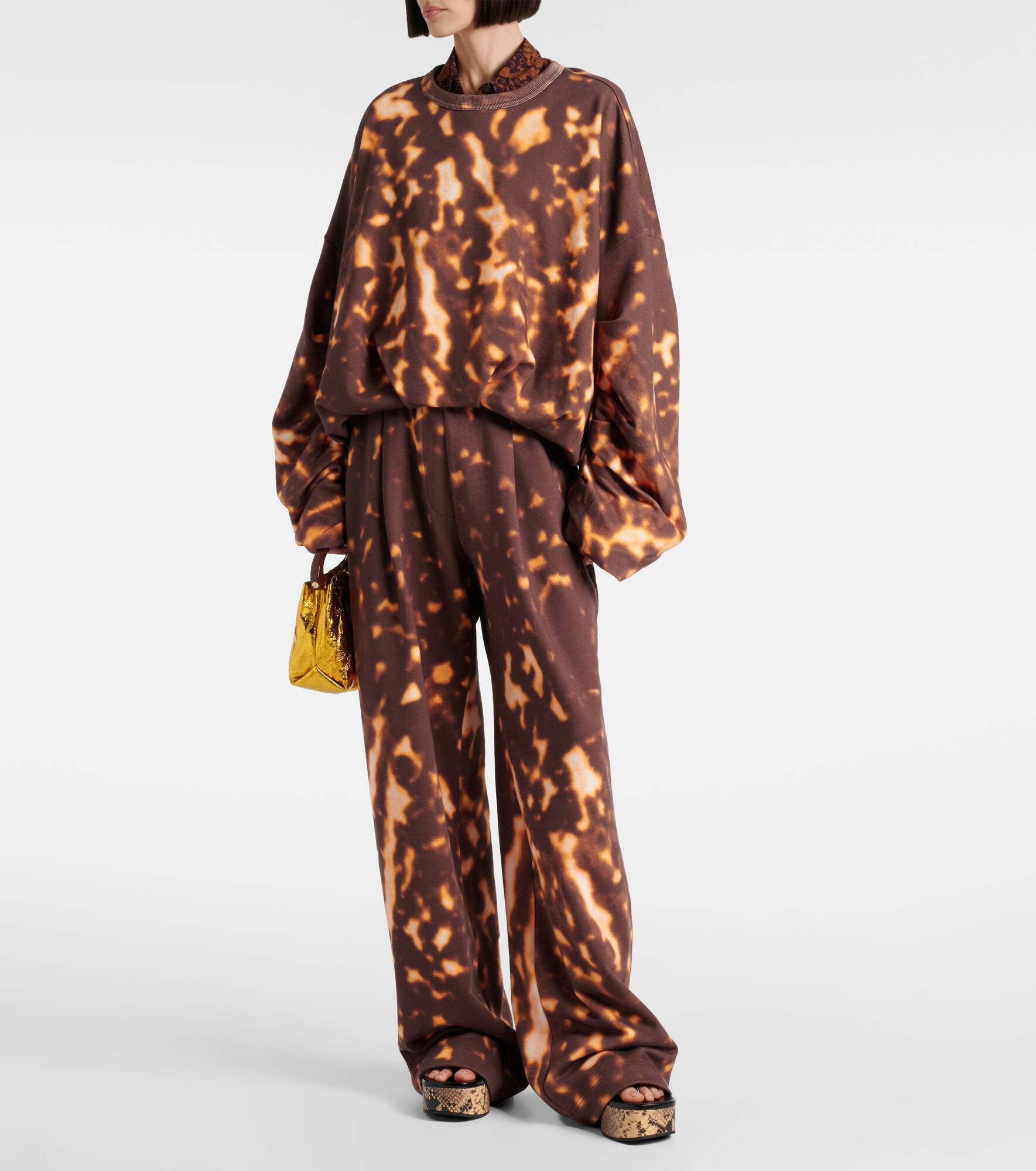 Printed cotton wide-leg pants - 2