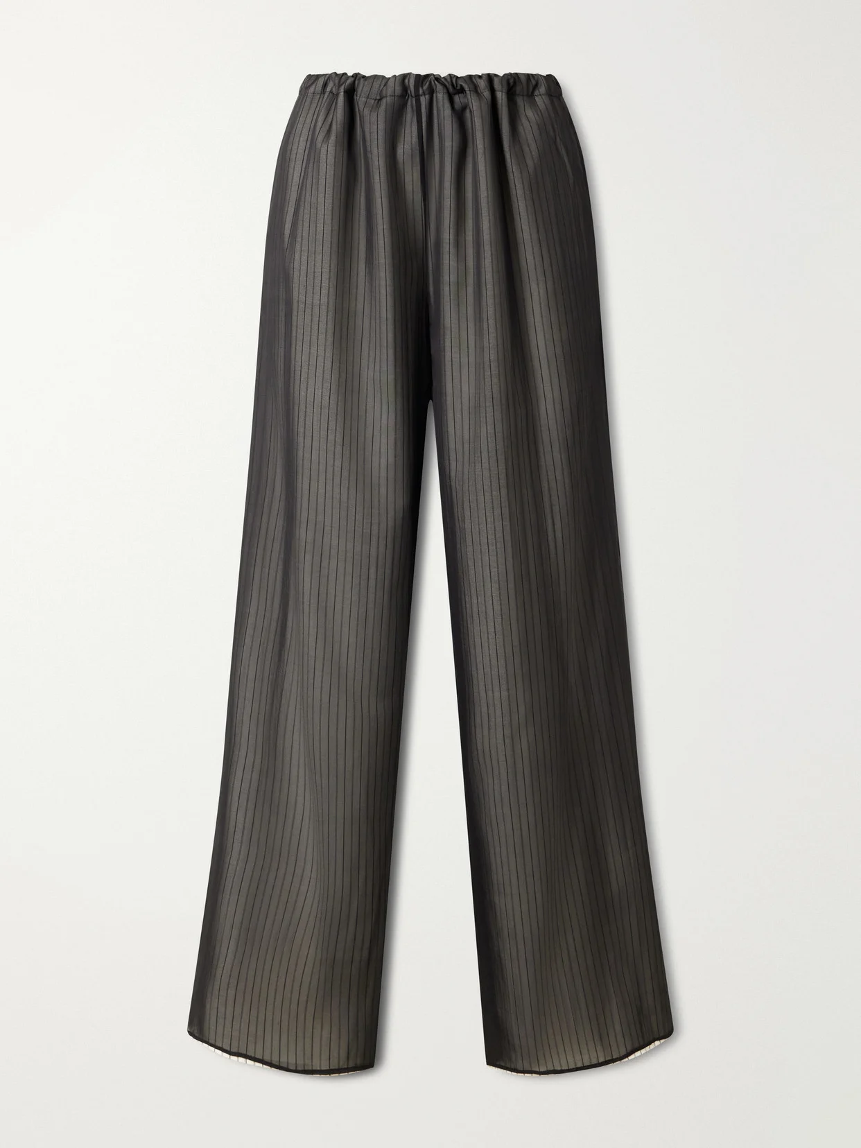 Cairo Striped Silk And Cotton-poplin Wide-leg Pants - 1
