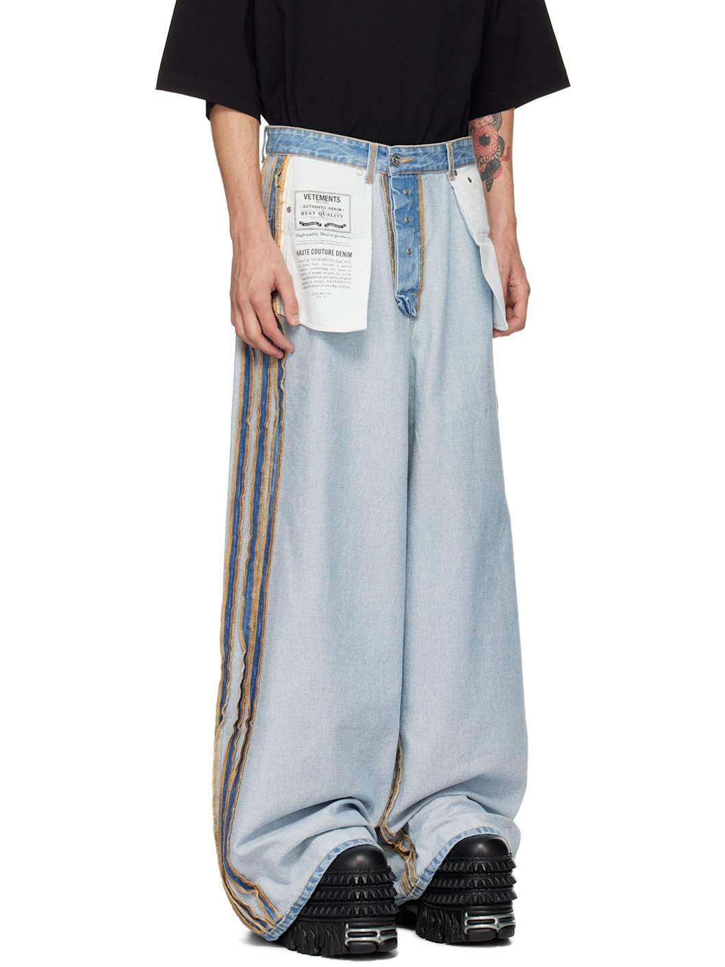 Blue Inside Out Big Shape Jeans - 2
