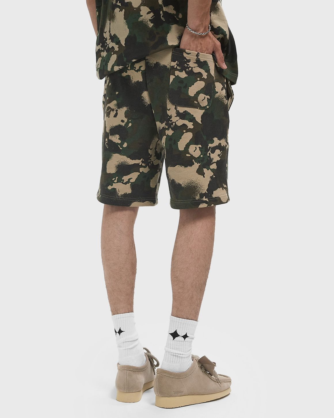 MAP CAMO REGULAR FIT SHARK SWEAT SHORTS - 3