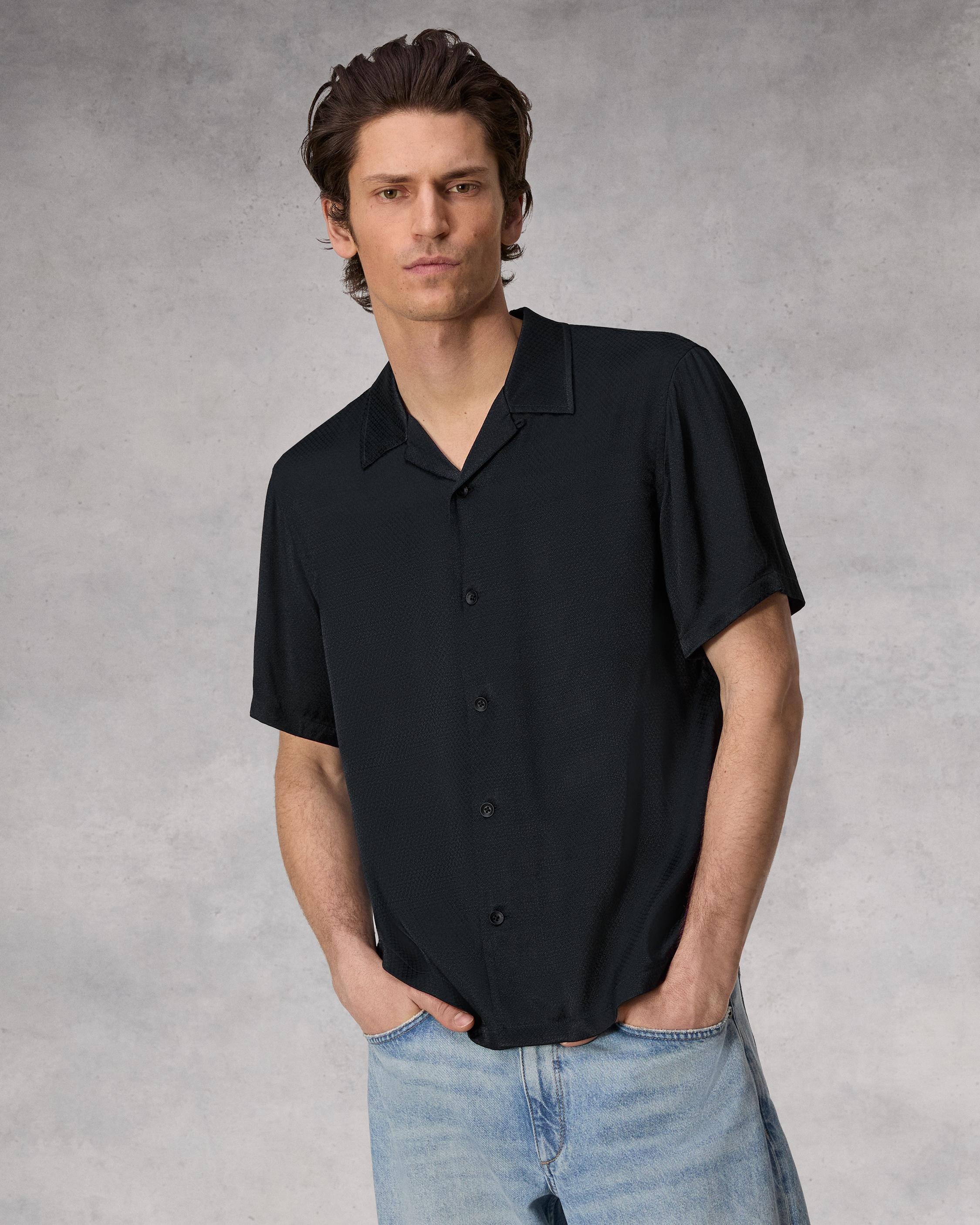 Avery Jacquard Viscose Shirt
Relaxed Fit Button Down - 2