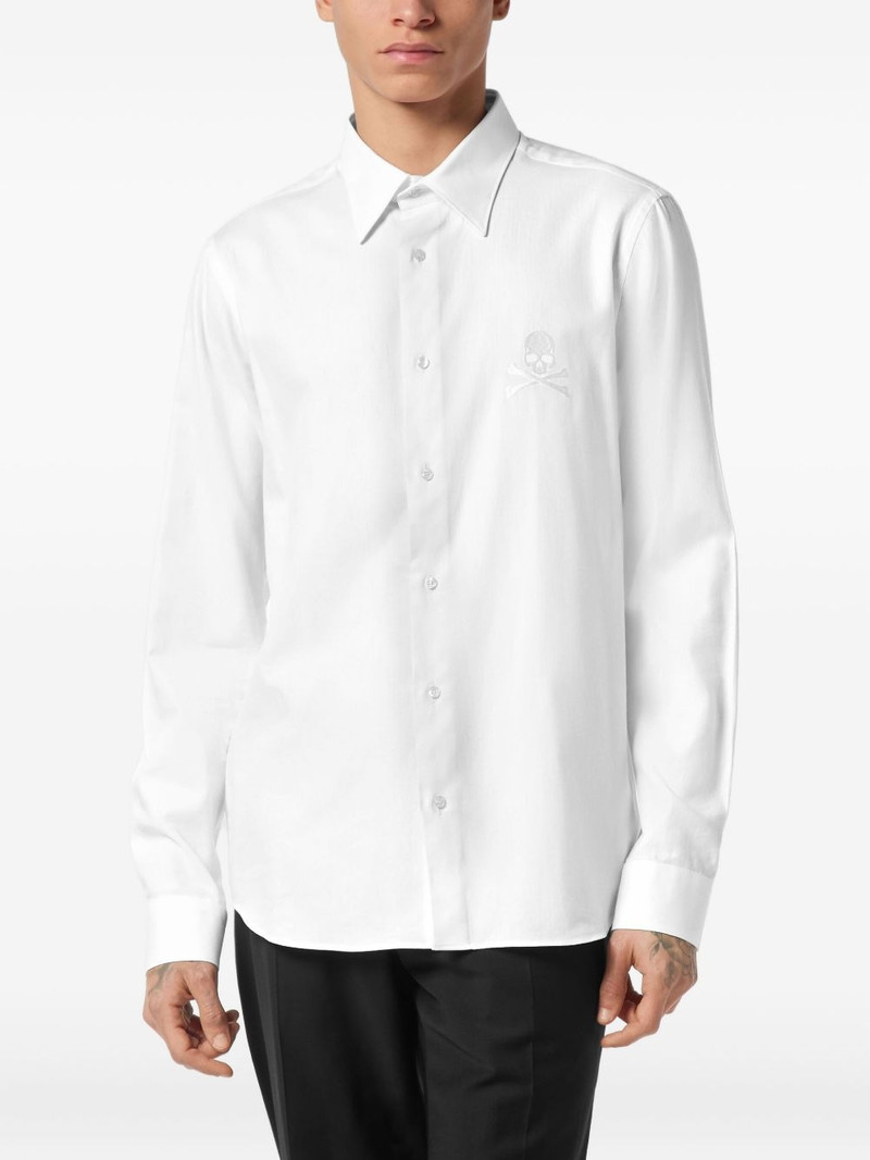 skull-embroidered button-up shirt 3