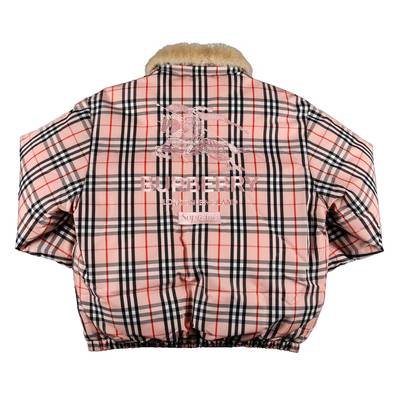 Supreme Supreme x Burberry Shearling Collar Down Puffer Jacket 'Pink' outlook