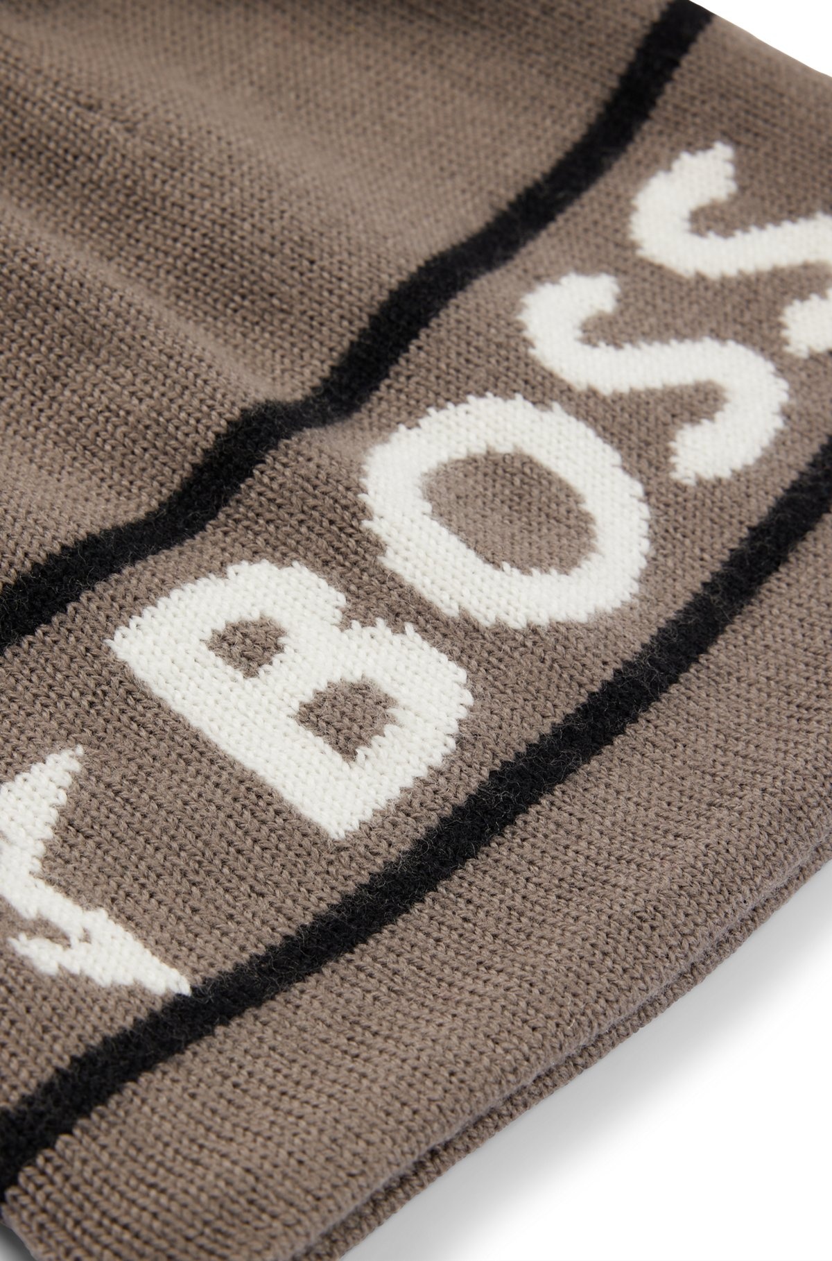 BOSS X PERFECT MOMENT WOOL BEANIE HAT WITH LOGO INTARSIA - 5
