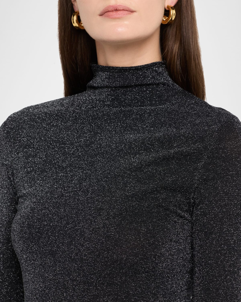 Chiano Long-Sleeve Sparkly Knit Top 5