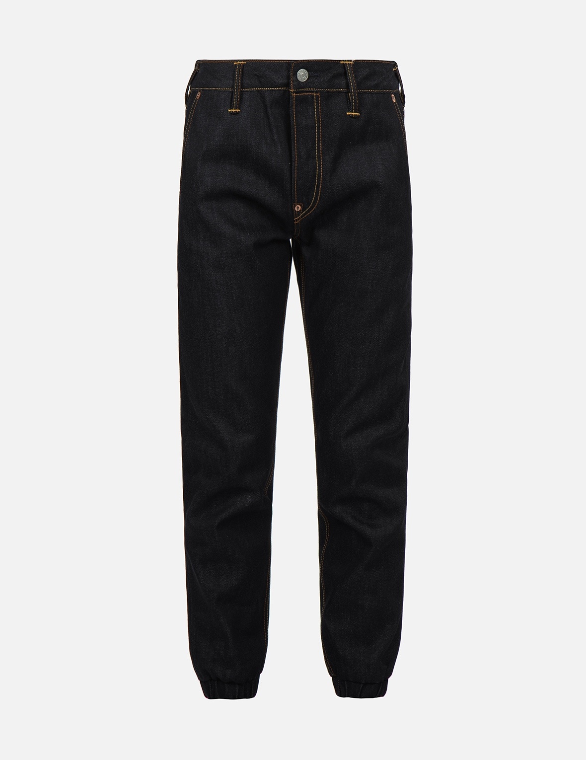 BRANDING JACQUARD DAICOCK INSERT DENIM JOGGER PANTS - 1