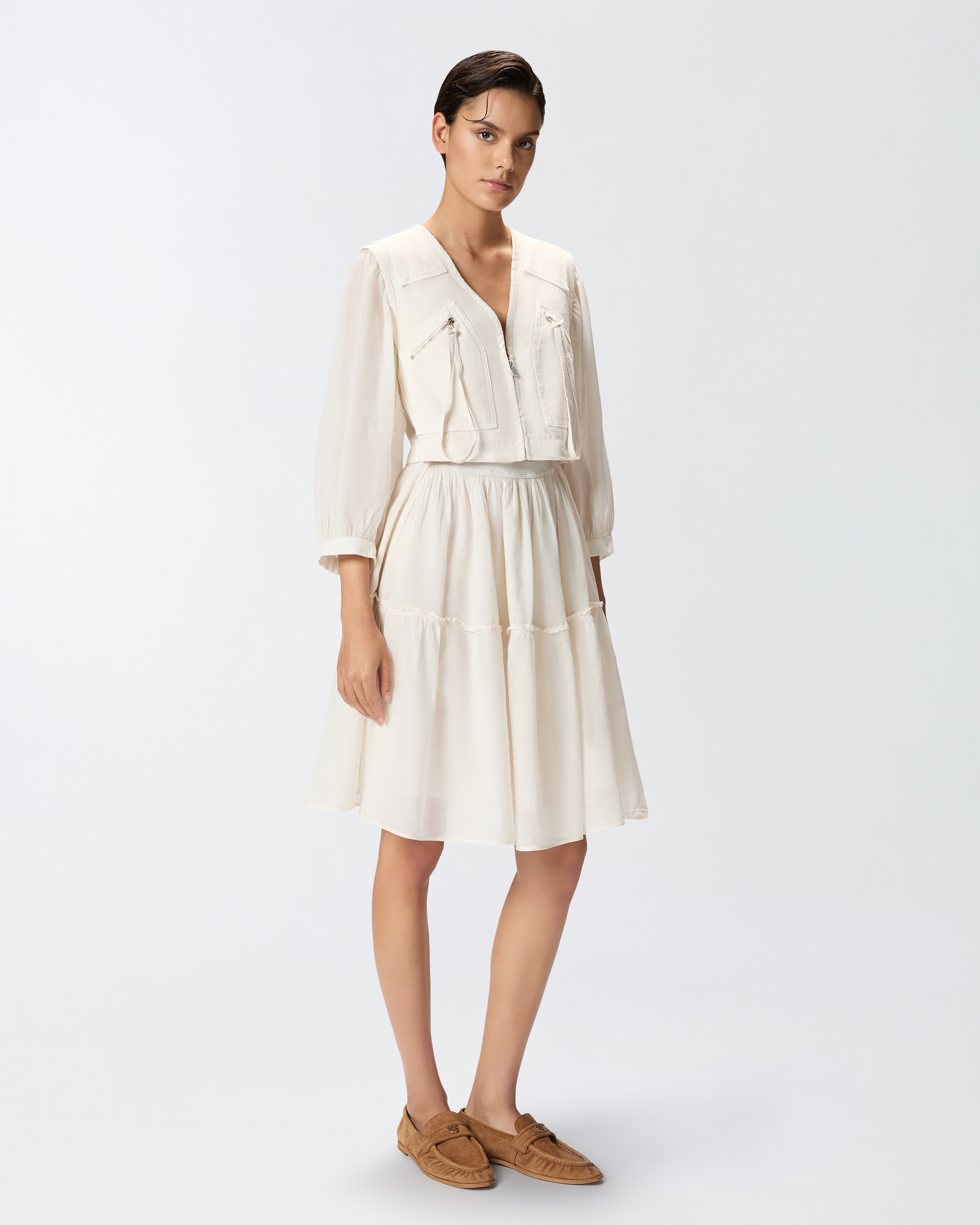 TWO-PIECE-EFFECT MINI DRESS WITH RELAXED-FIT SKIRT - 3