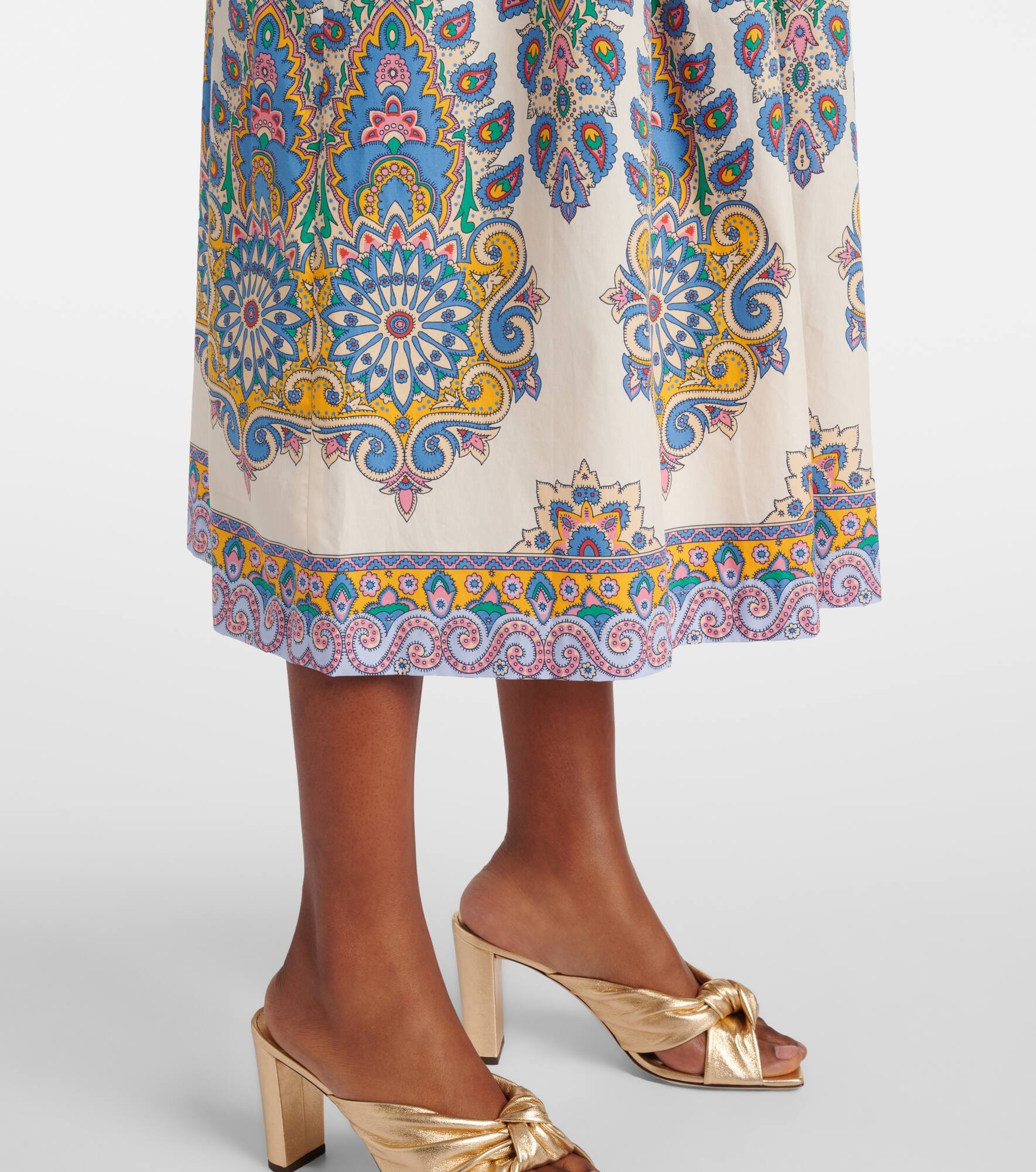 Paisley cotton midi skirt - 5