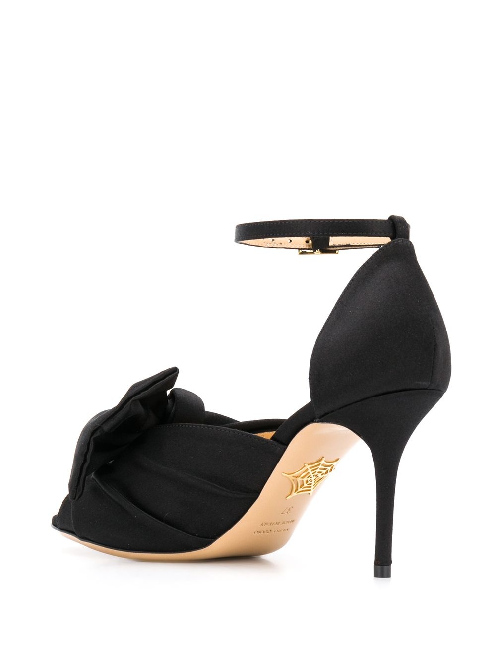 bow front stiletto sandals - 3