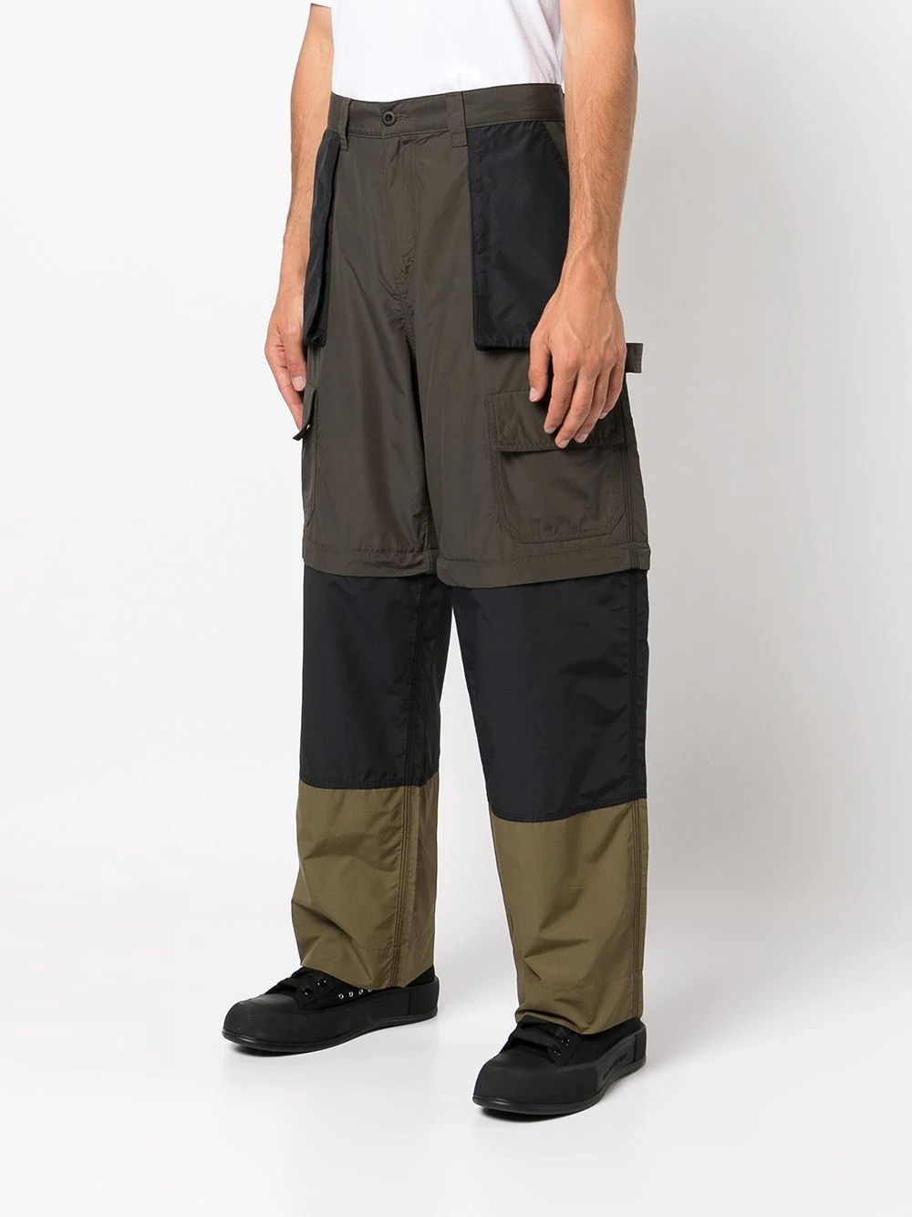 panelled straight-leg trousers - 3