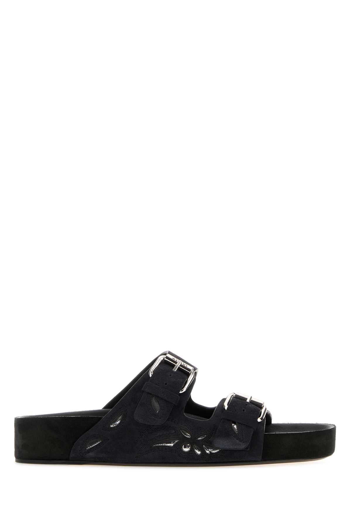 Isabel Marant Women Black Suede Lennyo Slippers - 1