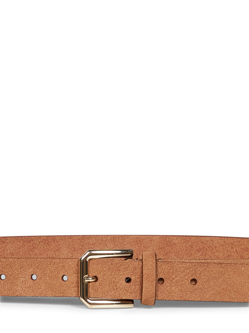 Brunello Cucinelli Light brown reversed leather belt outlook