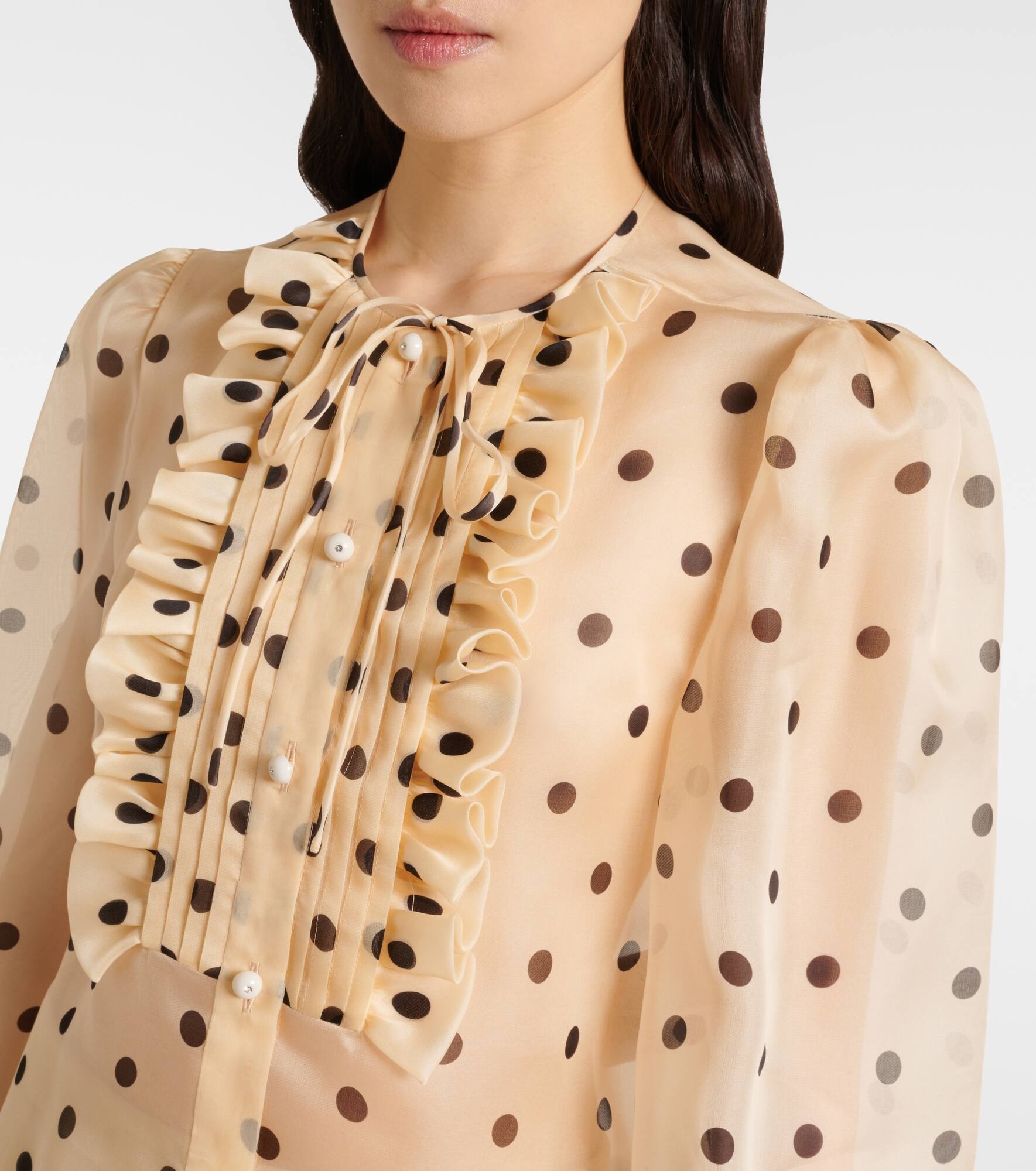 Polka-dot silk blouse - 5