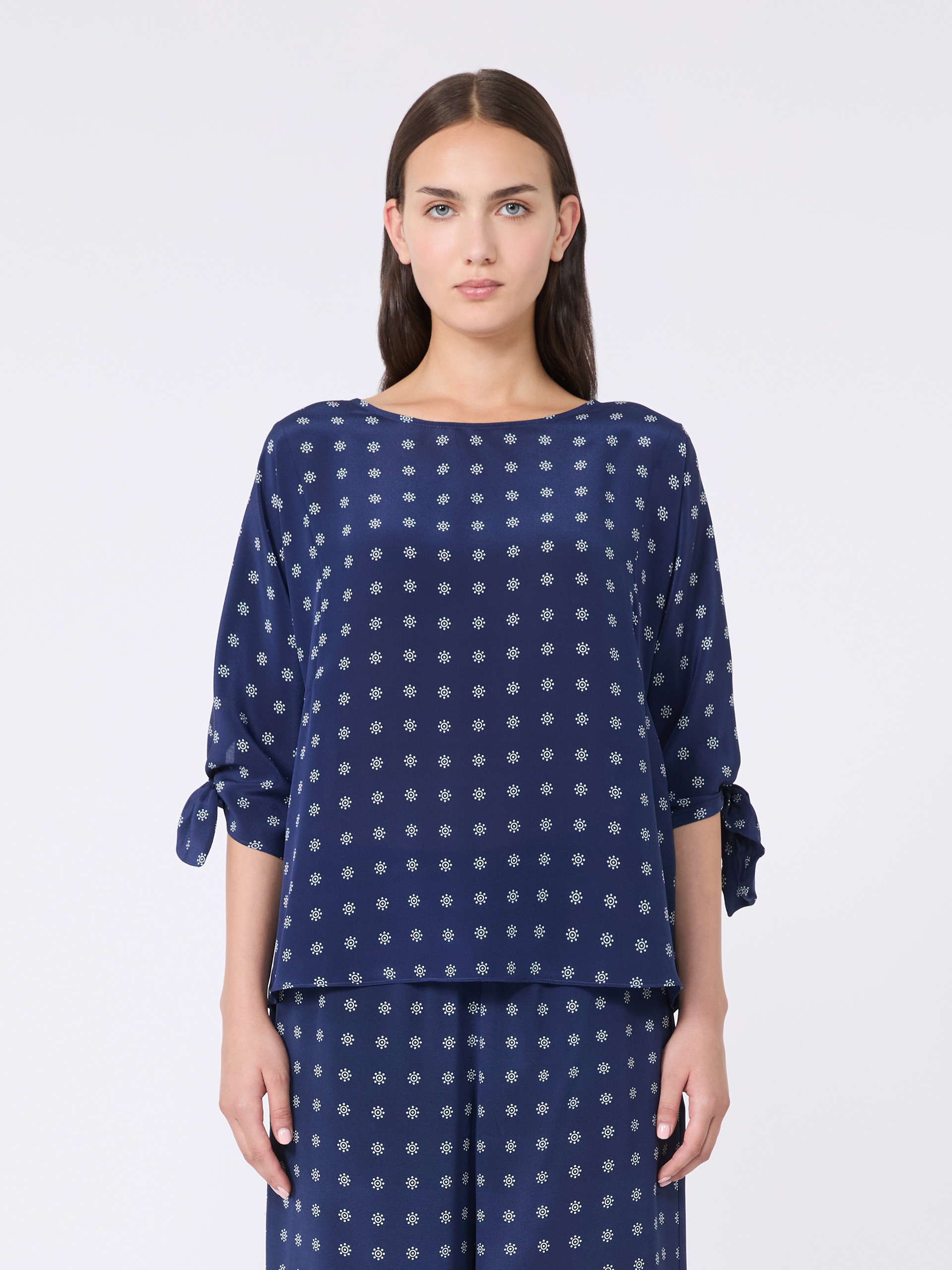 ADONE Crepe de chine crew-neck blouse - 3