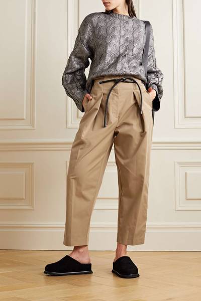 3.1 Phillip Lim Origami belted pleated cotton-blend straight-leg pants outlook