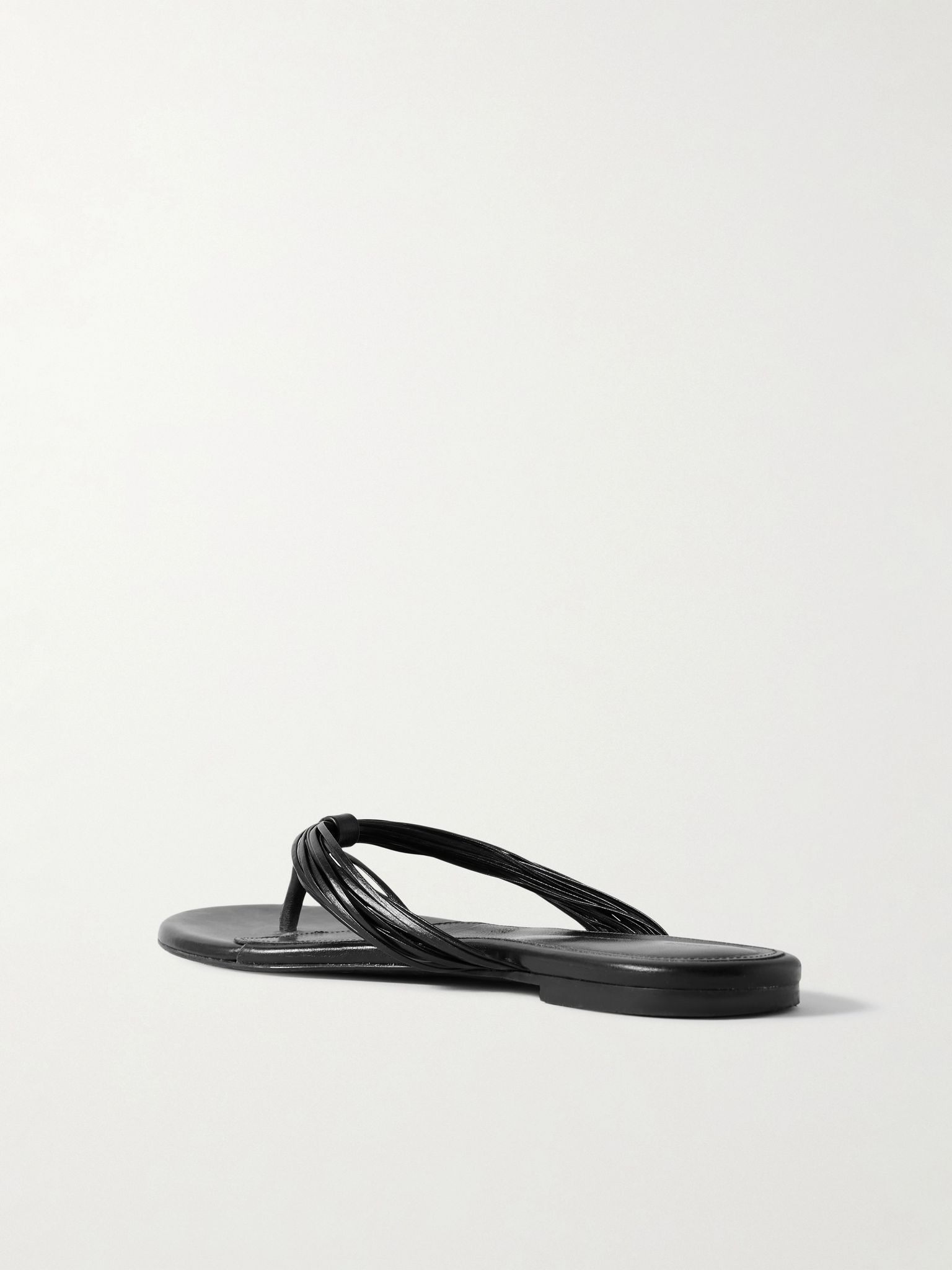 Cable leather flip flops Black - 3