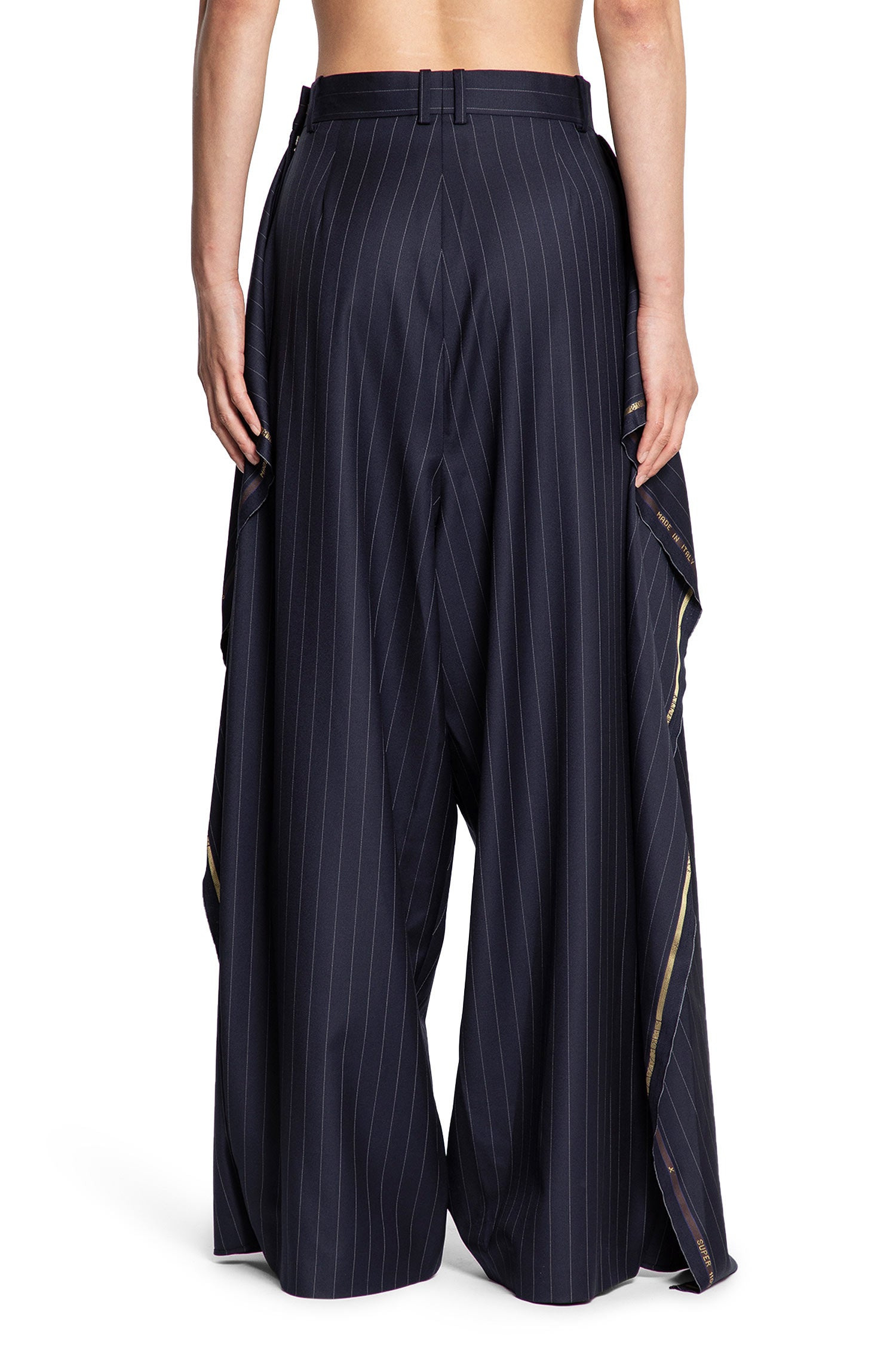 Pinstriped-Wide-Leg-Trousers - 3