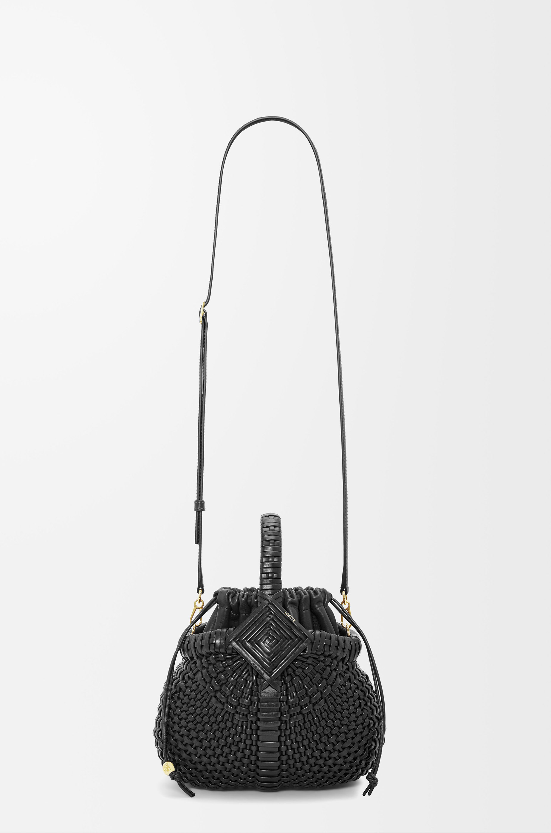Mini Diamond Round Basket bag in calfskin - 5