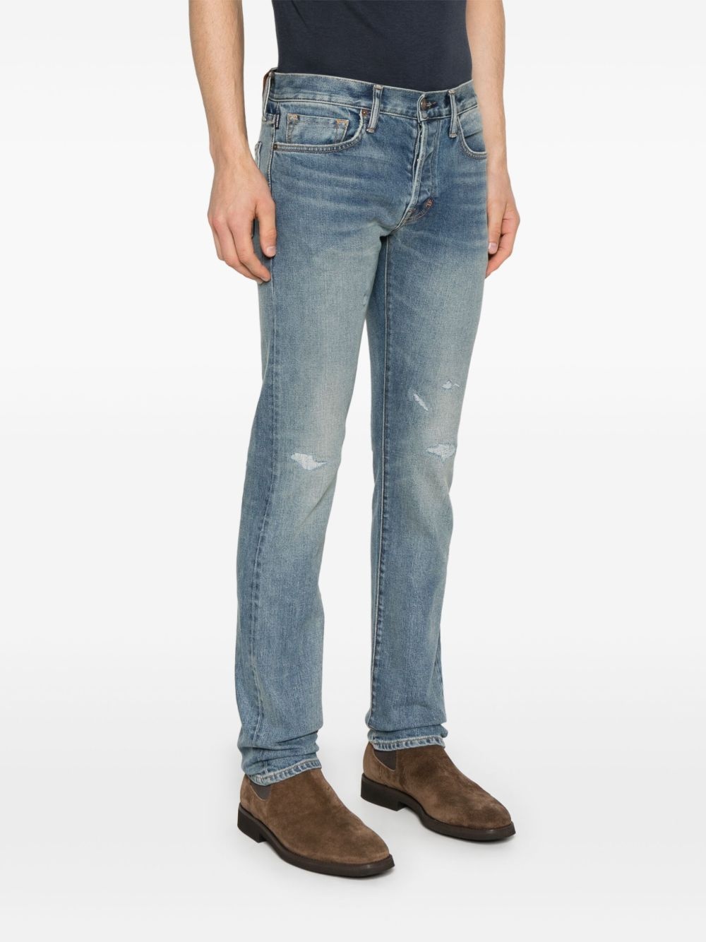 logo-patch straight-leg jeans - 3