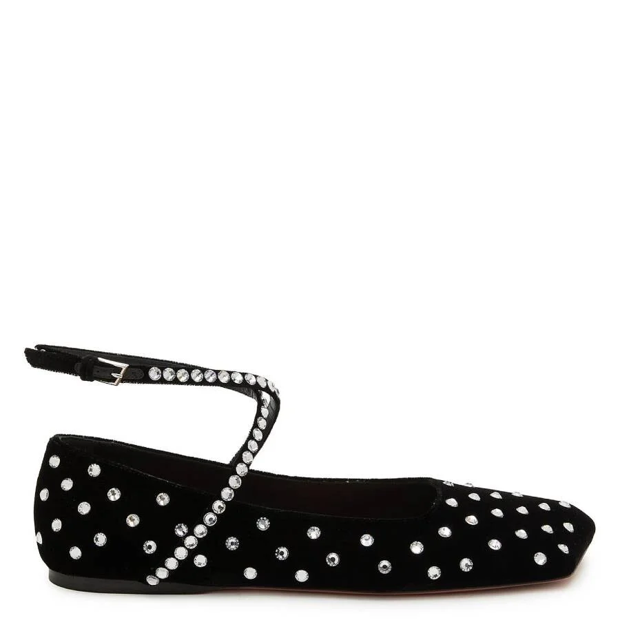Amina Muaddi Ane Crystal Embellished Ballerina Flats - 1