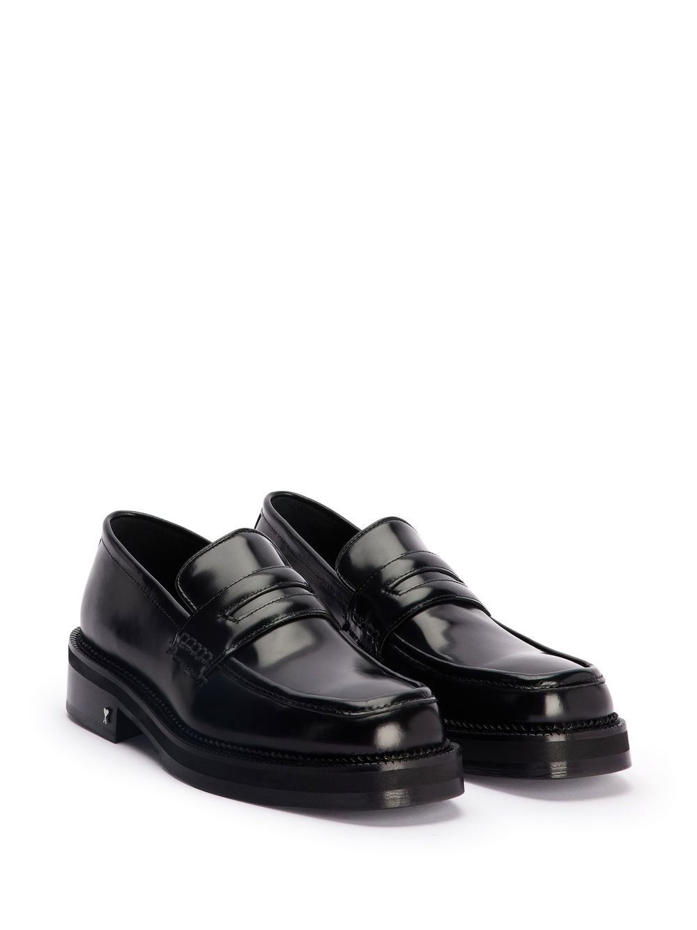 square-toe patent-leather loafers - 2