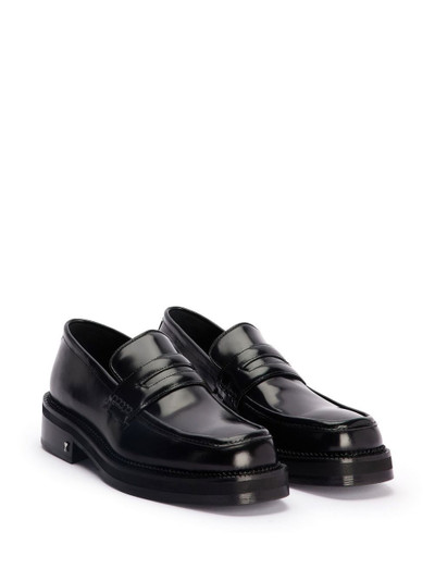 AMI Paris square-toe patent-leather loafers outlook