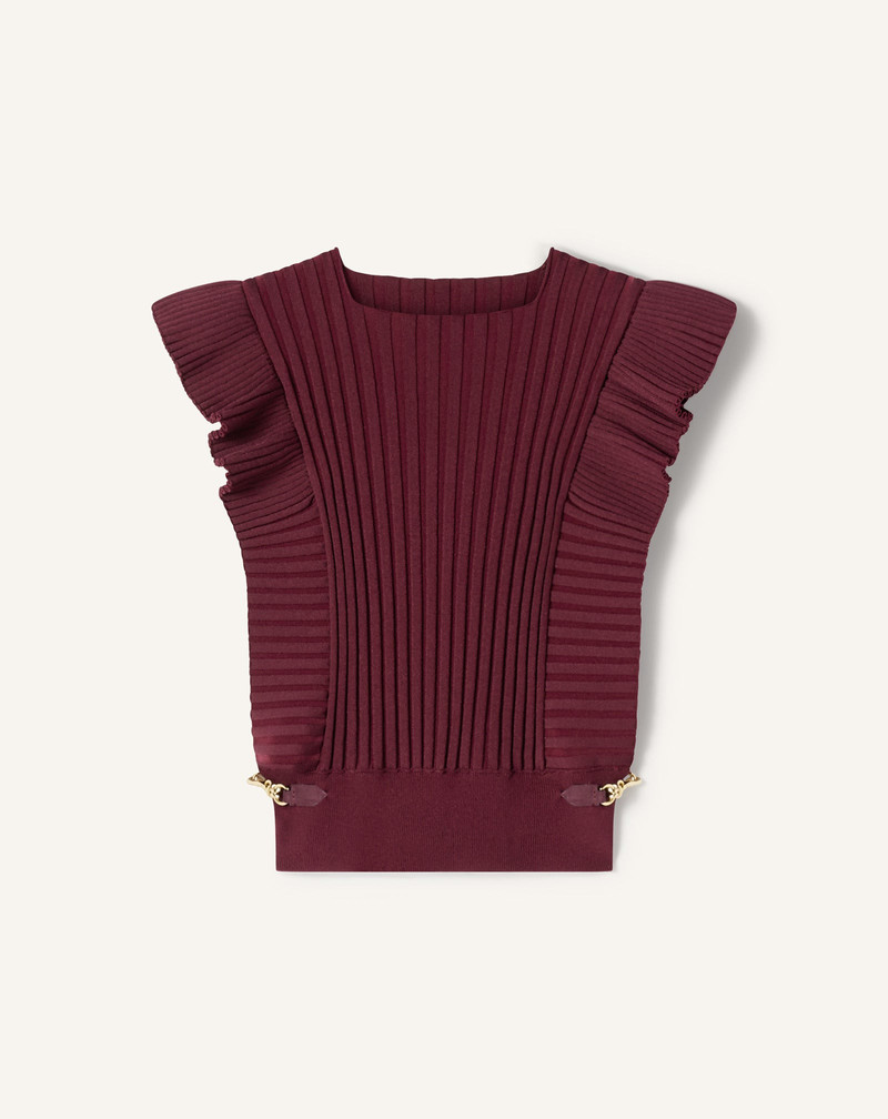 RED VISCOSE BIB SWEATER 8