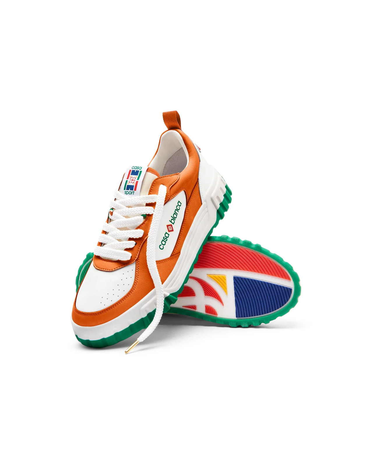 Mens The Court Orange & White Sneaker - 5