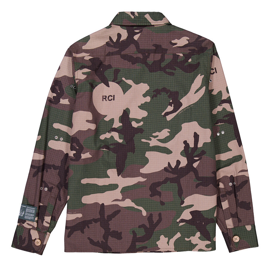 Reese Cooper Men's Camo Modular Pocket Button Down Shirt - 7