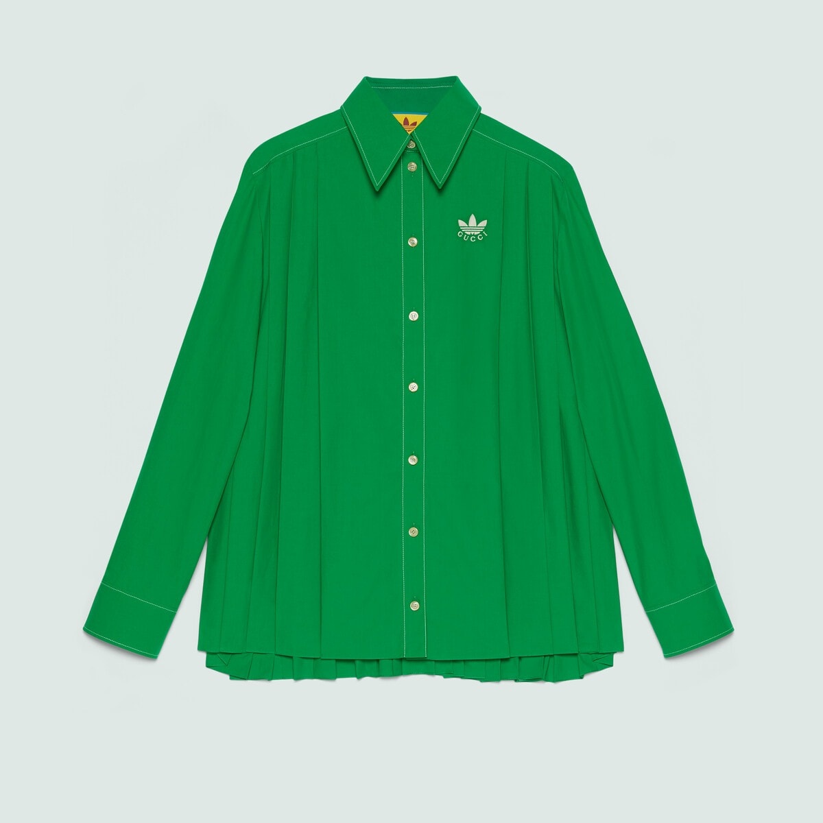 adidas x Gucci pleated cotton shirt - 1