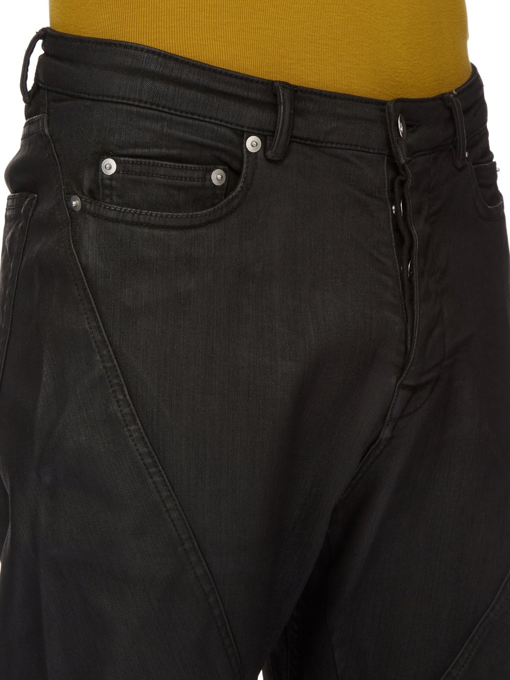 Rick Owens DRKSHDW Bolan Bootcut Denim Pants in Black Wax