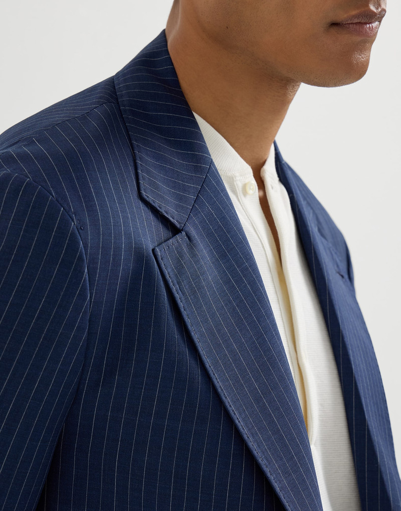 Wool and mohair pinstripe fresco deconstructed Cavallo blazer 4