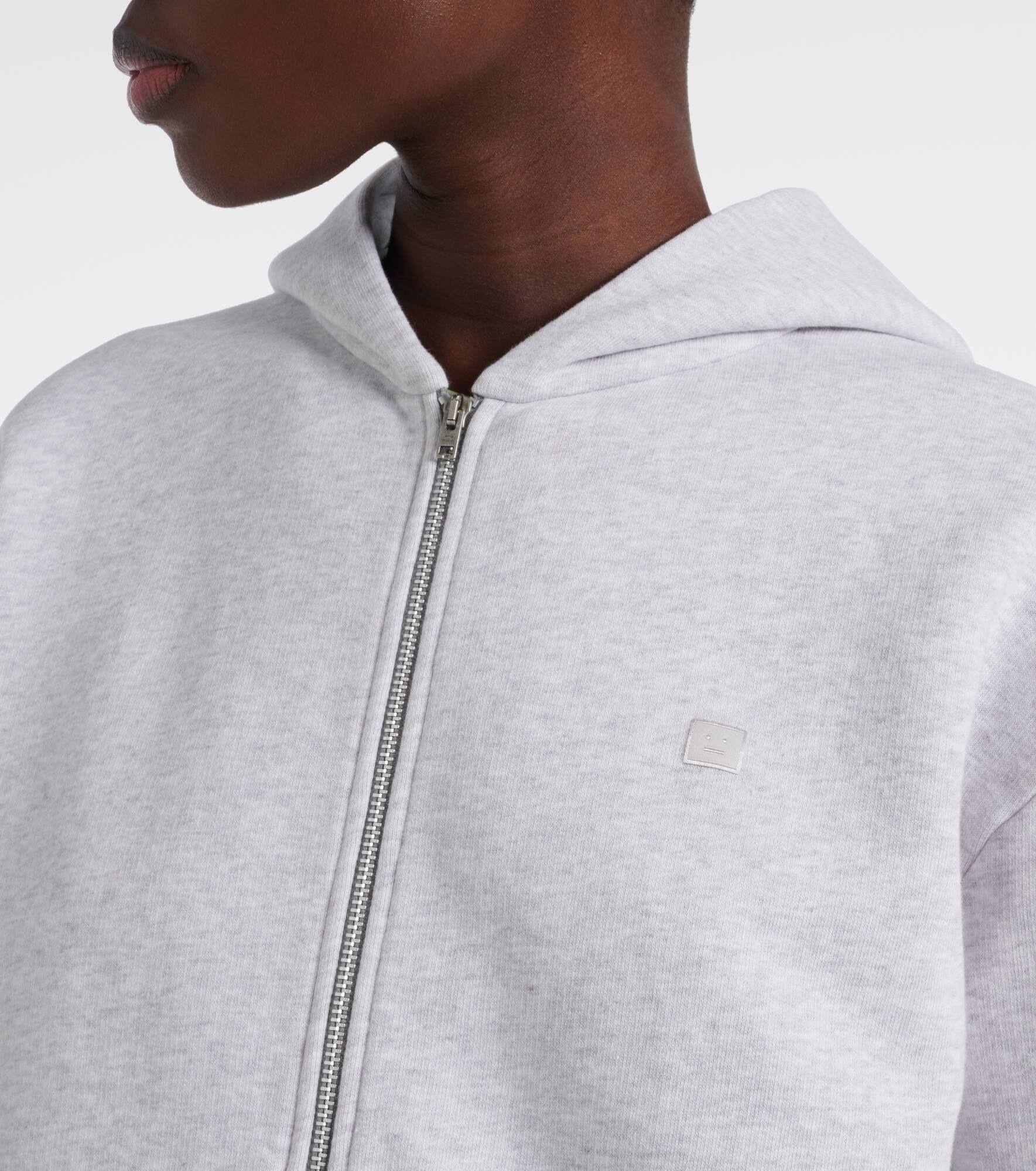 Cotton jersey zip-up hoodie - 4