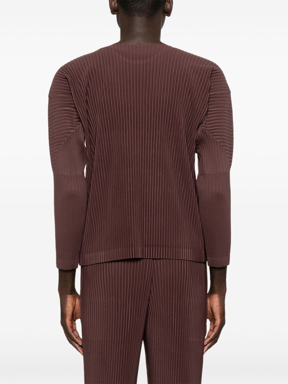 pleated long-sleeve jumper - 4