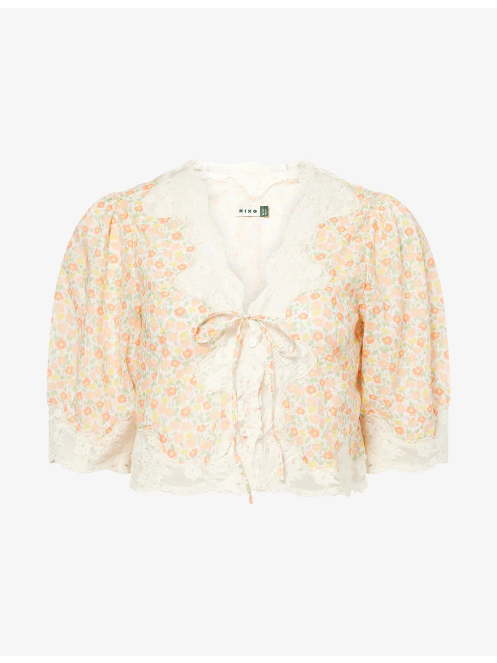 Ursula Katie Floral Cropped Cotton Top - 1