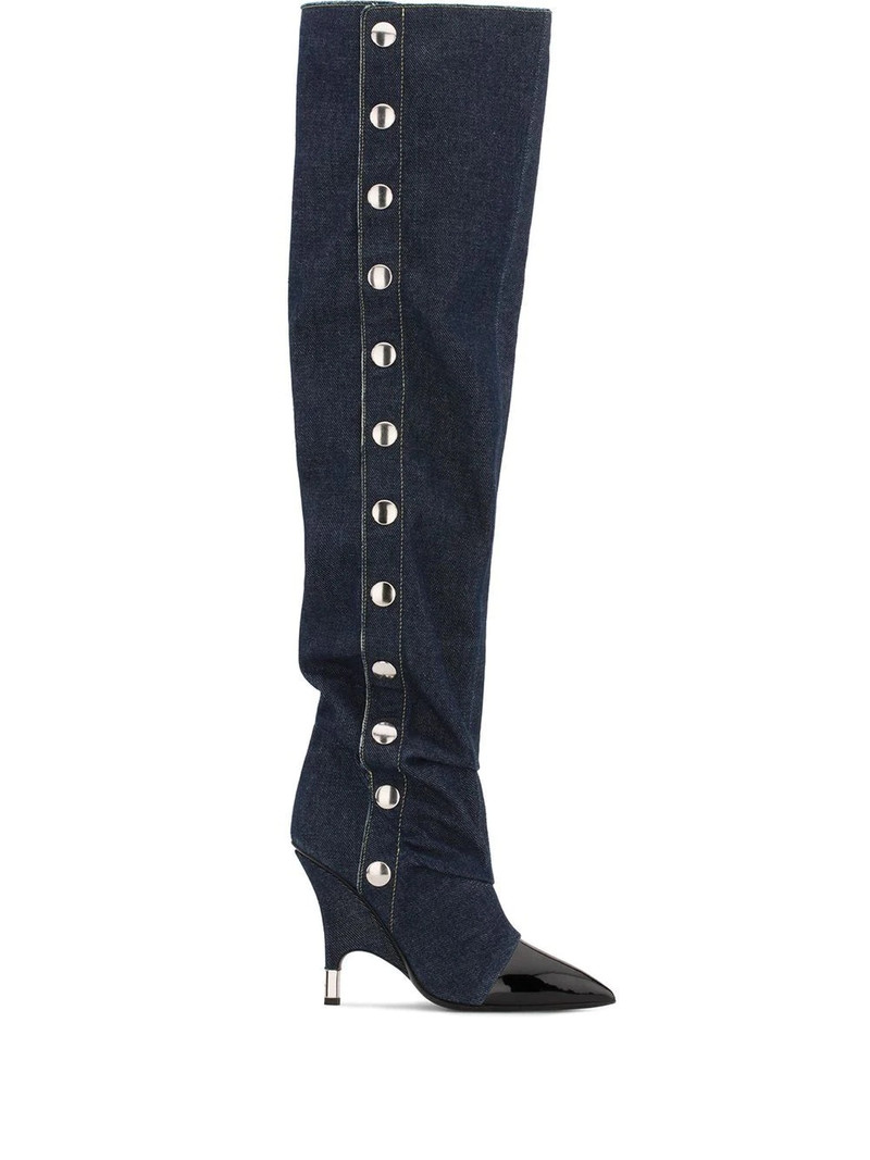 Harper denim knee-length boots 1