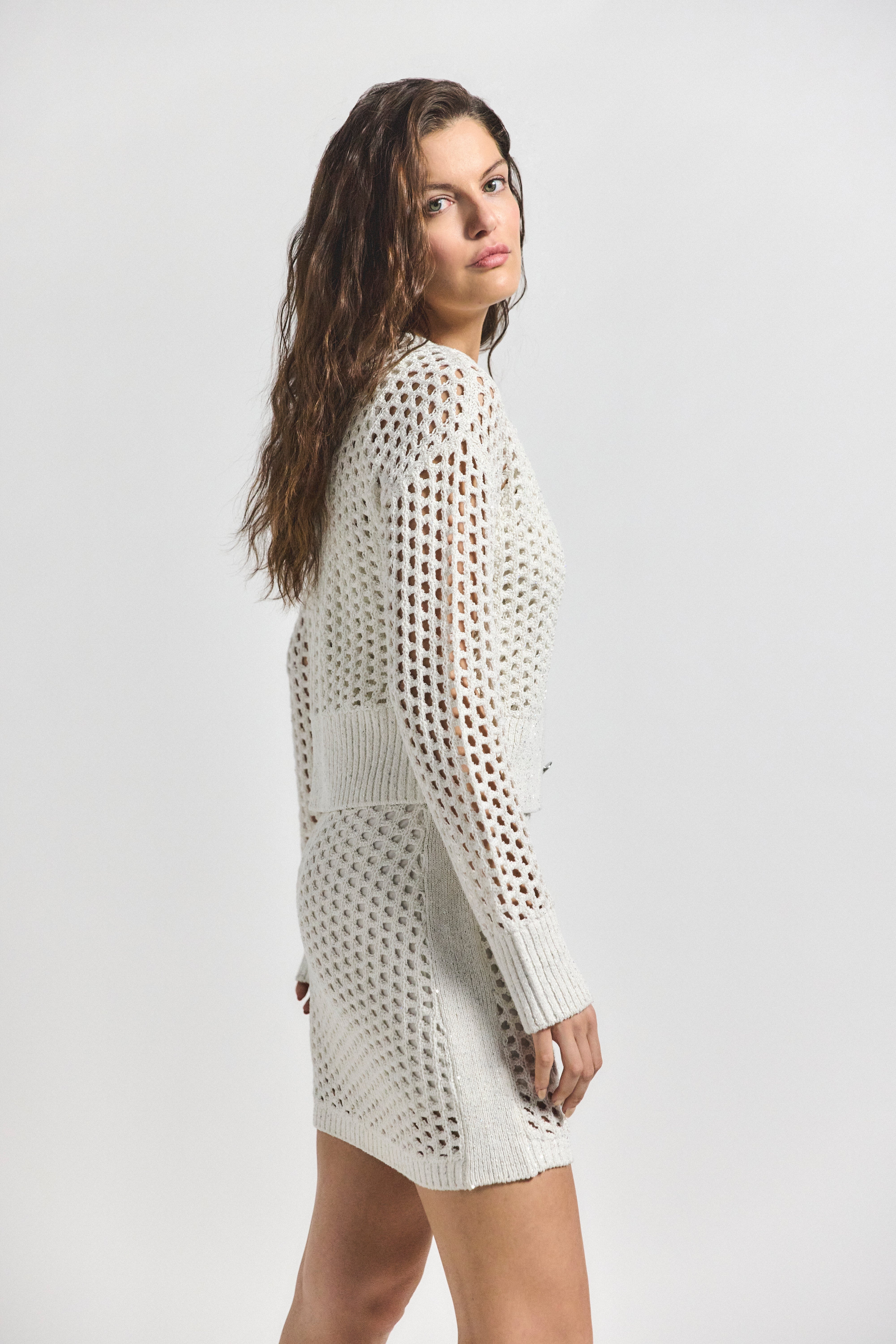 SYVIE CROCHET SEQUIN CARDIGAN - 5
