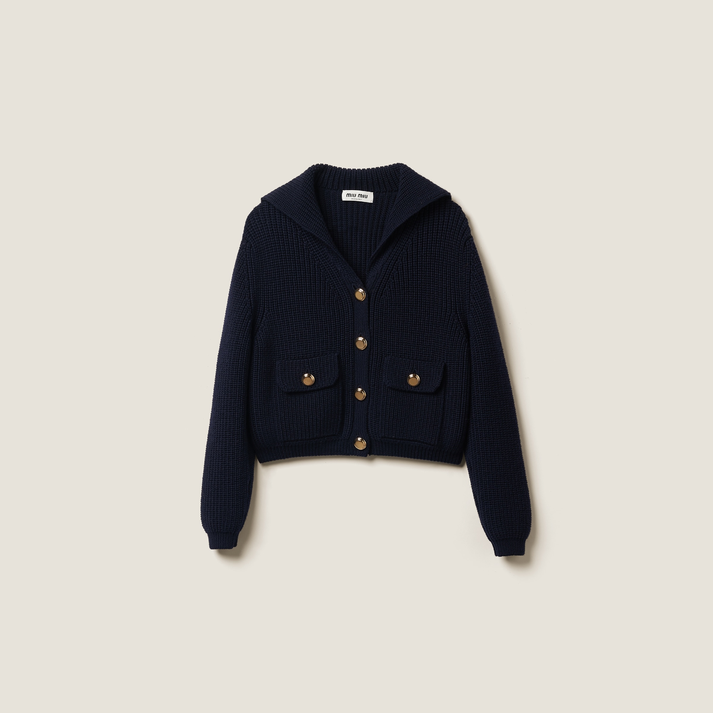 Wool knit cardigan - 1