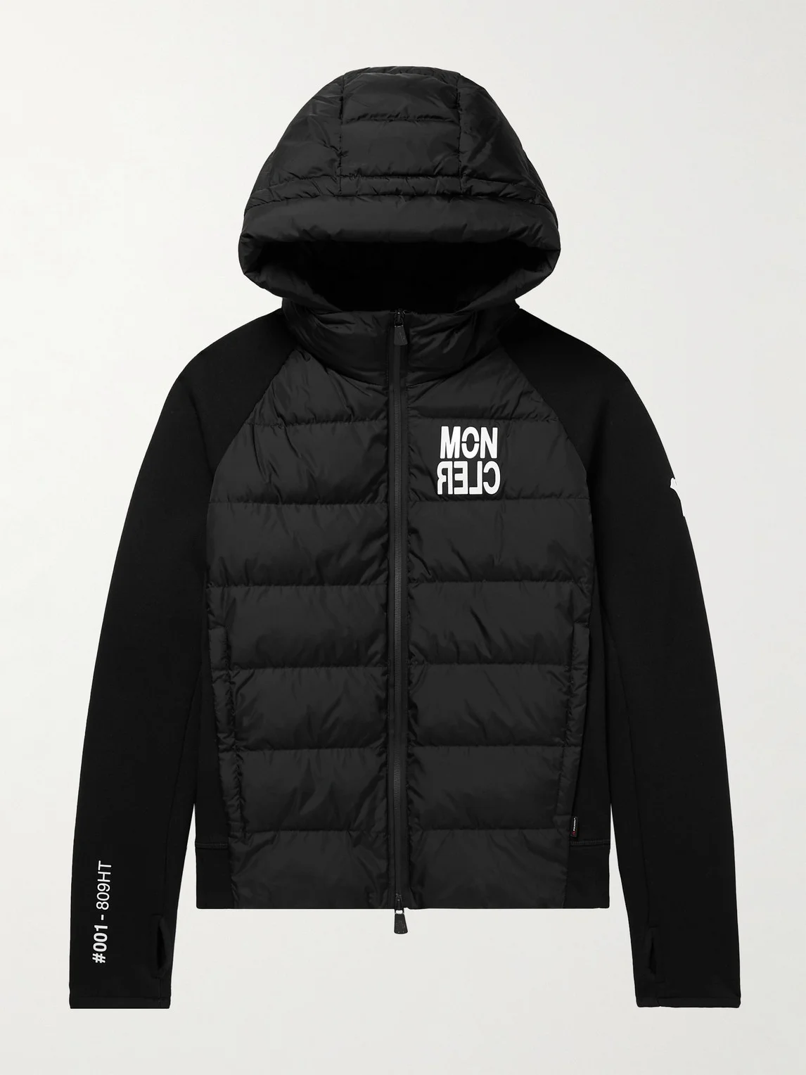 Logo-Appliquéd Fleece and Shell Down Zip-Up Hoodie - 1