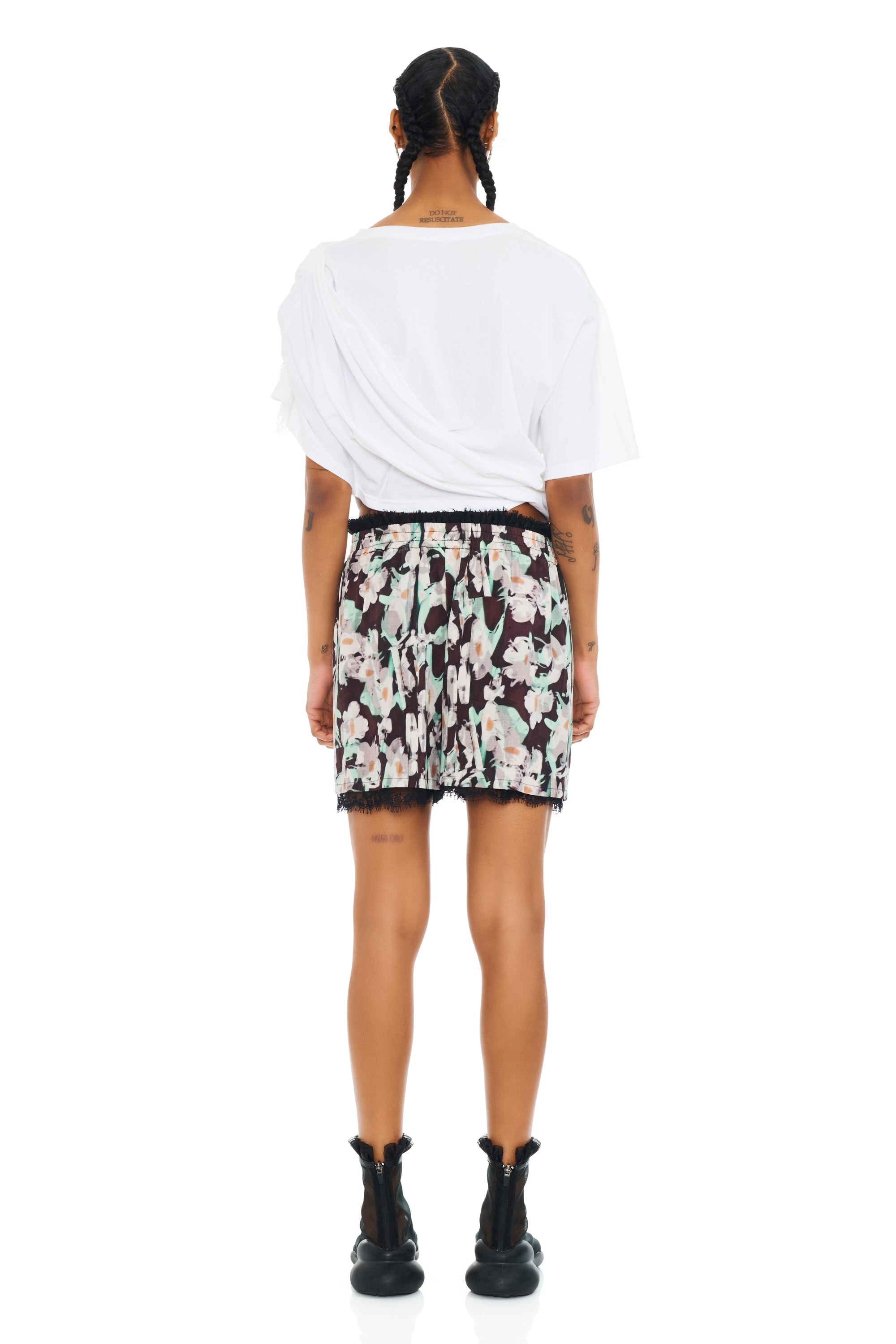 BLACK PAINTED DAISY MINI BOXER - 4