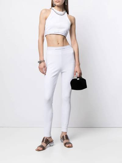 Alexander Wang logo-tape ribbed leggings outlook