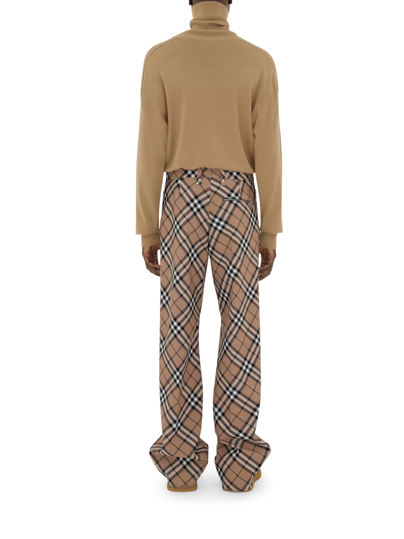 CHECK WOOL BLEND TAILORED TROUSERS - 4