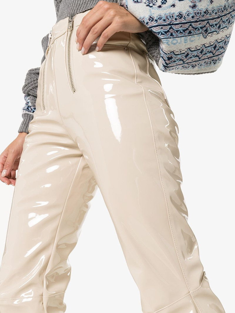 zip detailed straight leg trousers 5