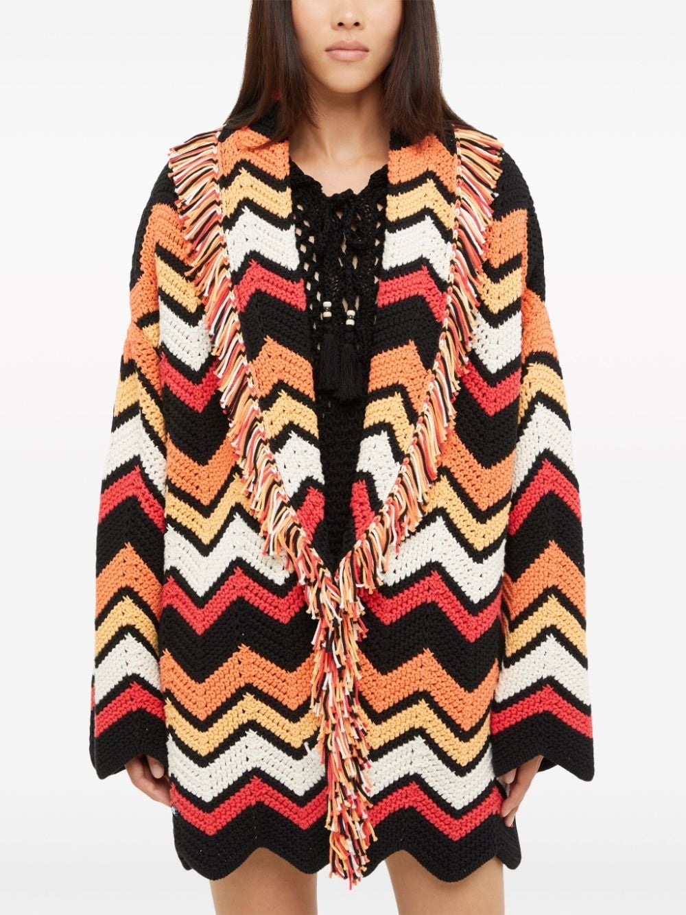 Kaleidoscopic chevron knit cardigan - 5