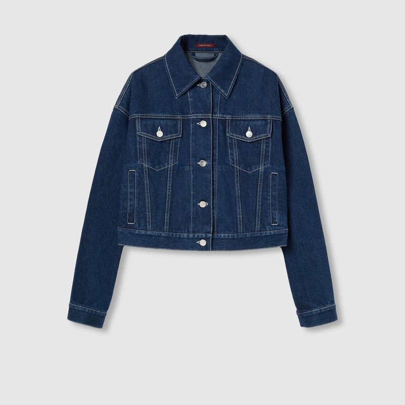 Relaxed cropped fit denim jacket 1