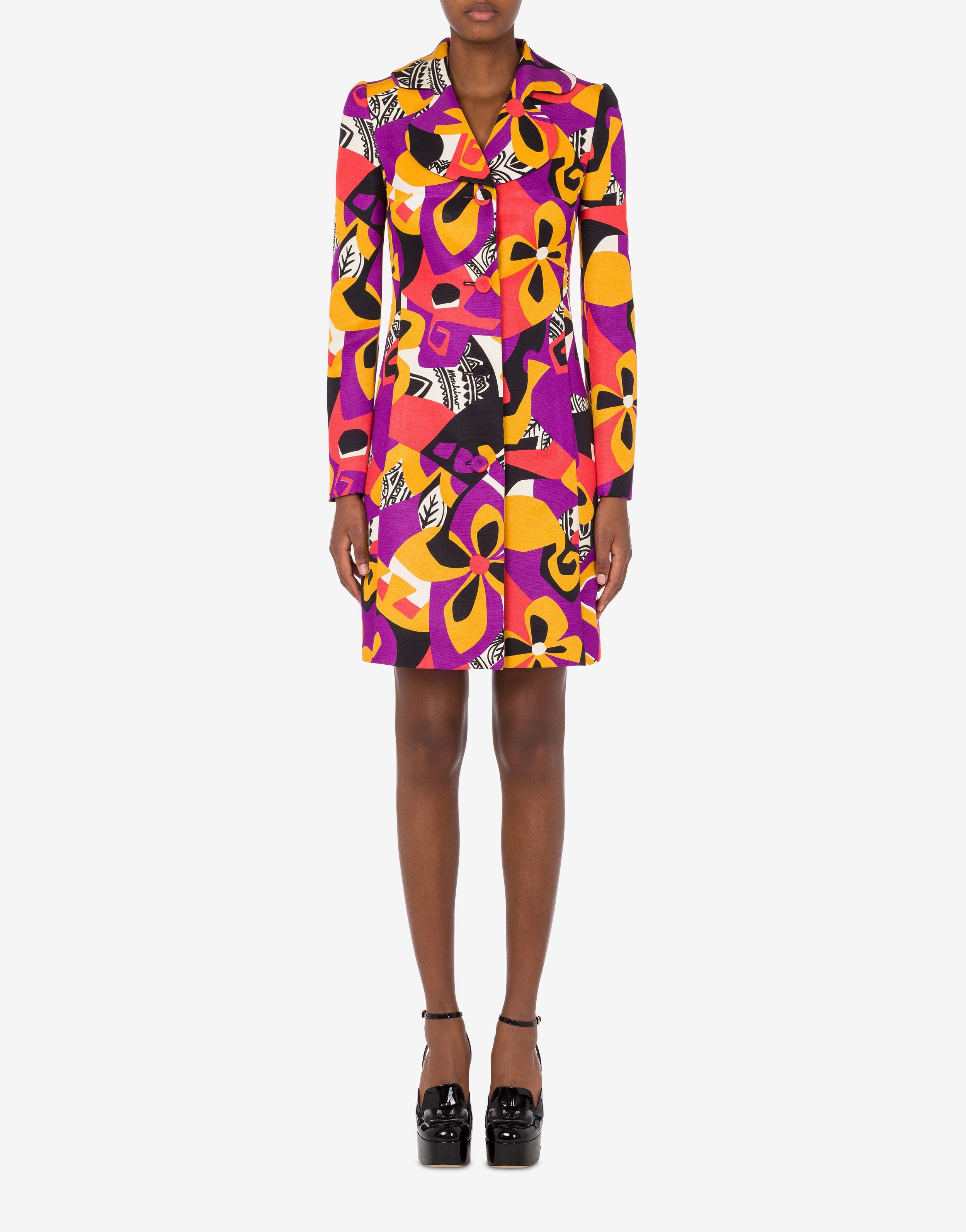 GEOMETRIC PRINT OTTOMAN COAT - 2