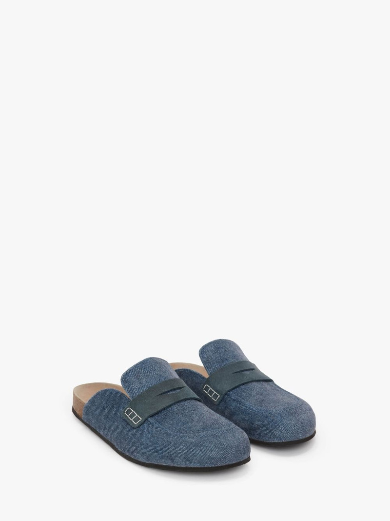 JW Anderson VELVET PRINTED DENIM LOAFER MULES outlook