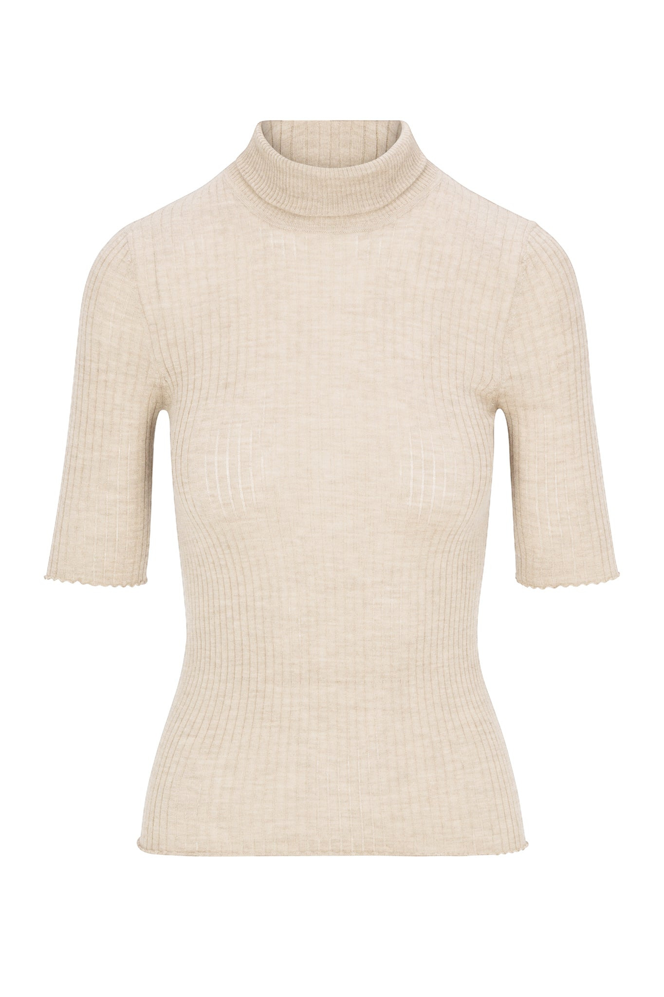 CHALK CASHMERE TURTLENECK - 9