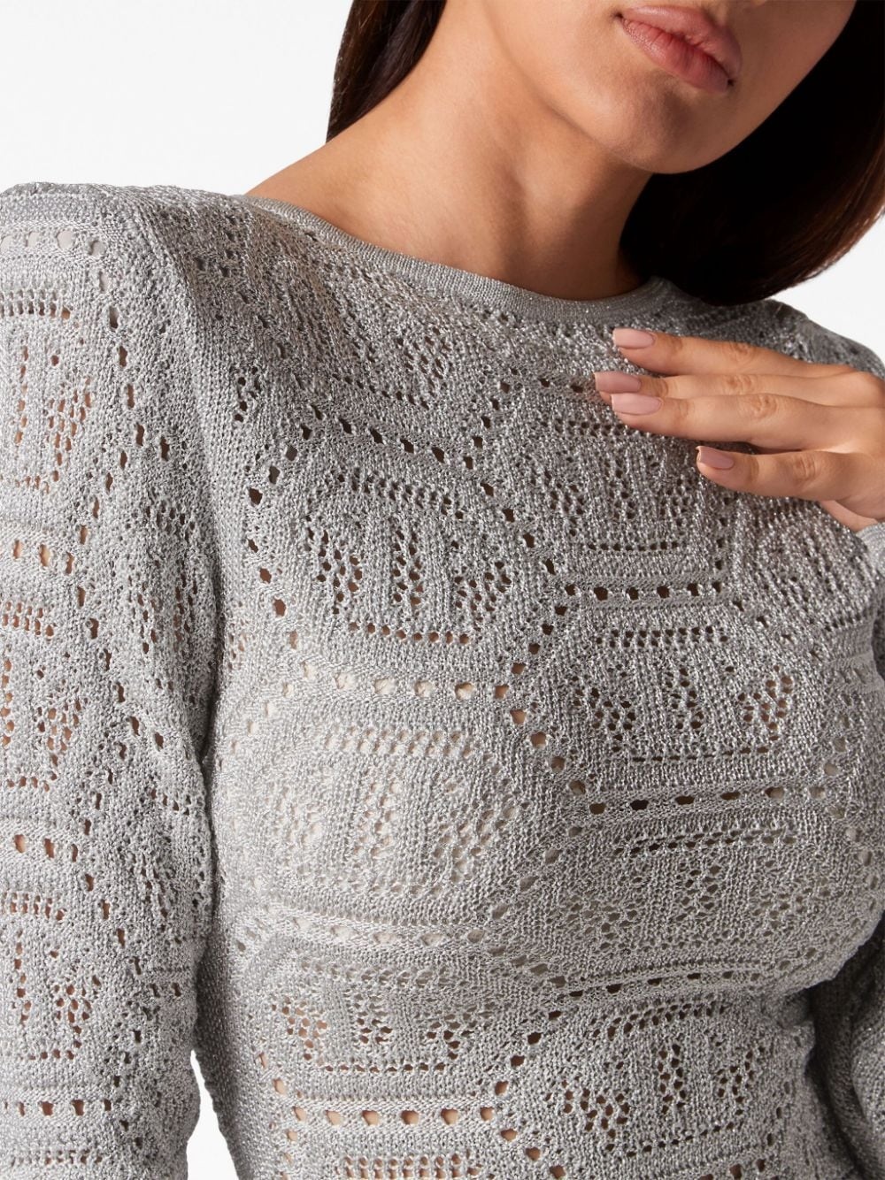 logo-embroidered knitted top - 5
